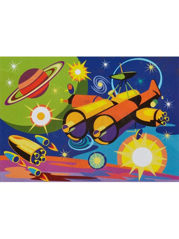 Картина по номерам для малышей ТРАНСПОРТ Космический корабль набор Ркн-101