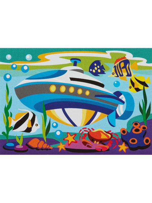 Картина по номерам для малышей ТРАНСПОРТ Подводная лодка набор Ркн-103