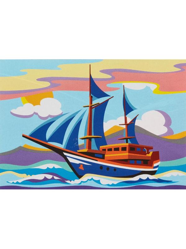 Картина по номерам для малышей ТРАНСПОРТ Корабль набор Ркн-110