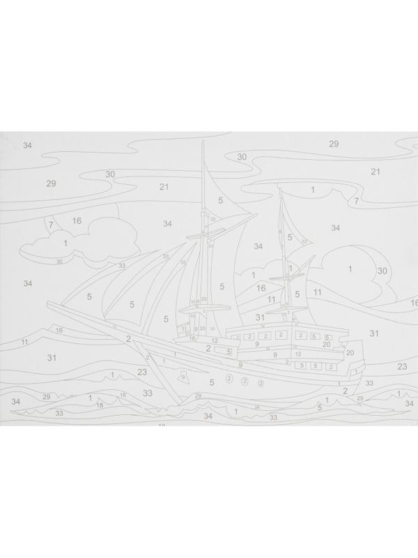 Картина по номерам для малышей ТРАНСПОРТ Корабль набор Ркн-110