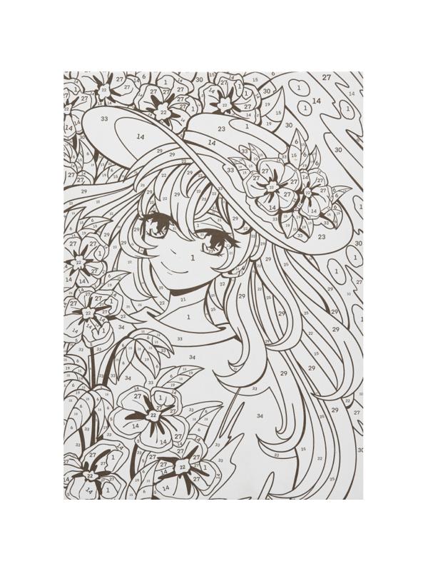 Картина по номерам для малышей АНИМЕ Цветочная любовь набор Ркн-115