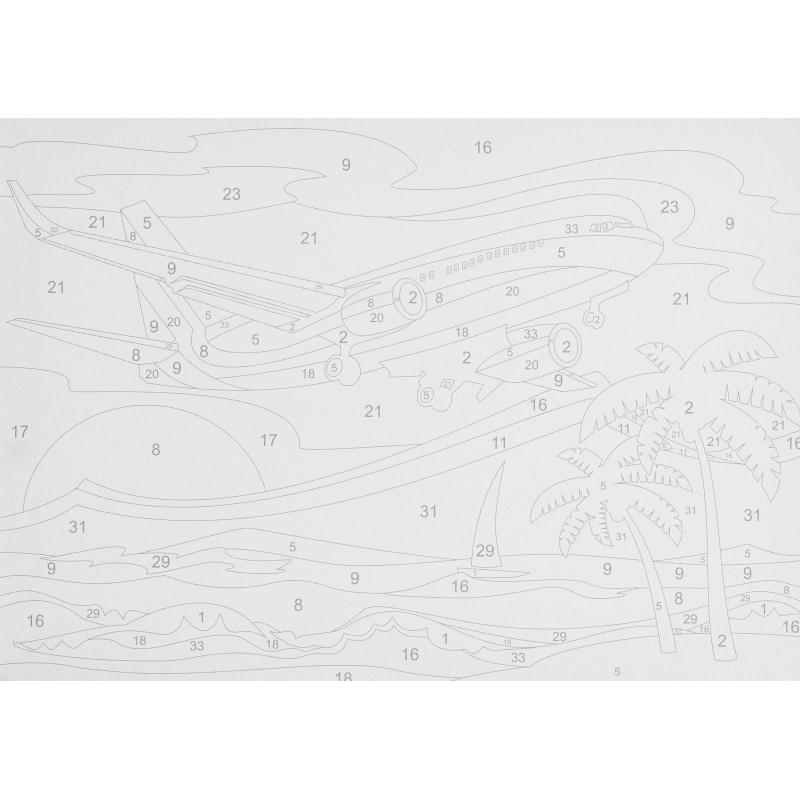 Картина по номерам для малышей ТРАНСПОРТ Стальная птица набор Ркн-108