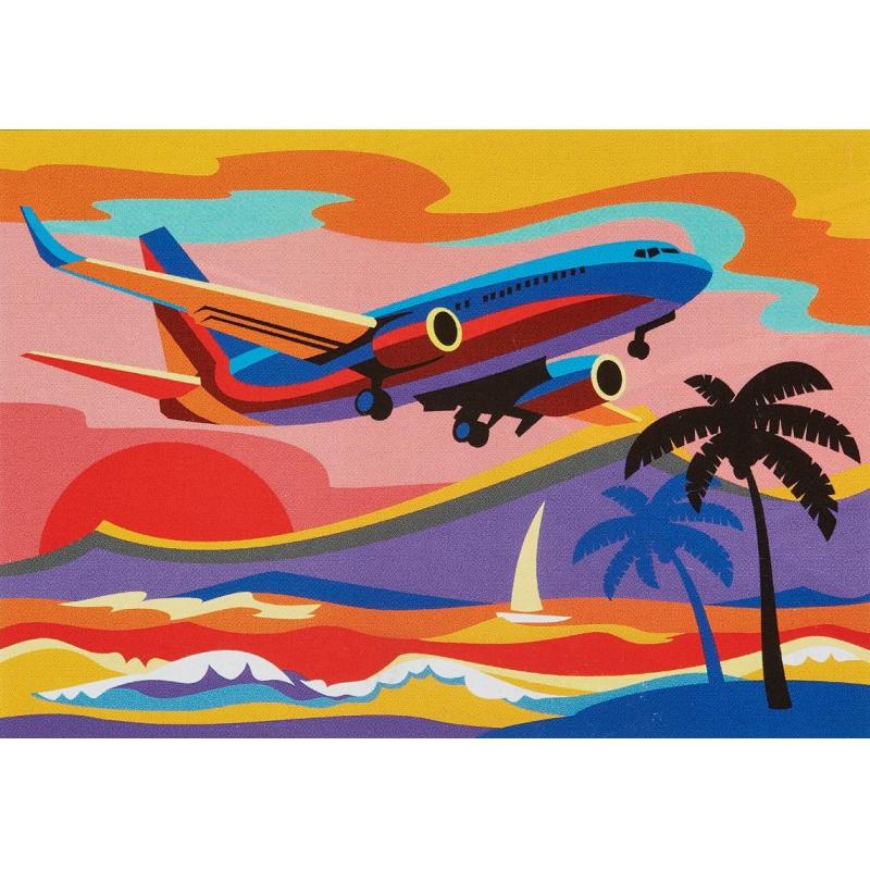 Картина по номерам для малышей ТРАНСПОРТ Стальная птица набор Ркн-108