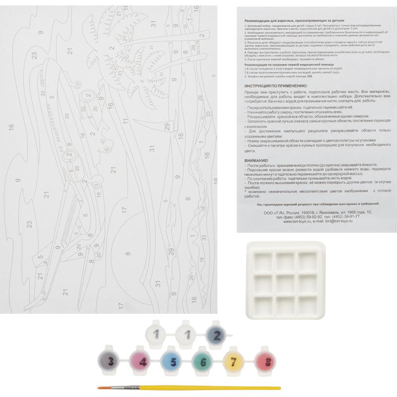 Картина по номерам для малышей ТРАНСПОРТ Стальная птица набор Ркн-108