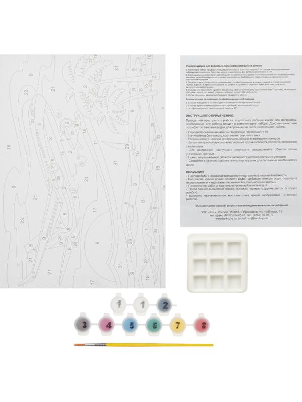 Картина по номерам для малышей ТРАНСПОРТ Стальная птица набор Ркн-108