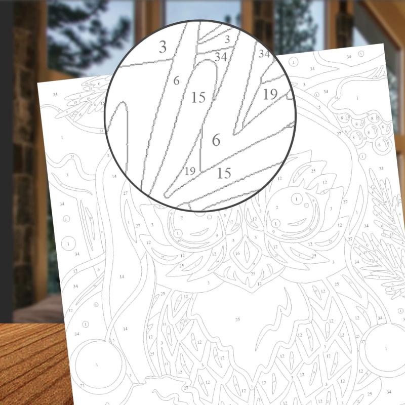 Картина по номерам для малышей Зимняя совушка набор Ркн-064