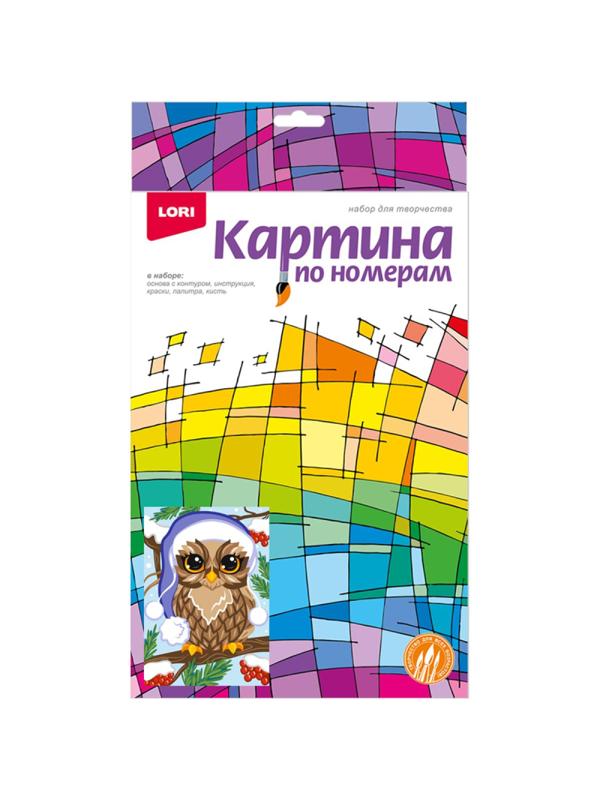 Картина по номерам для малышей Зимняя совушка набор Ркн-064
