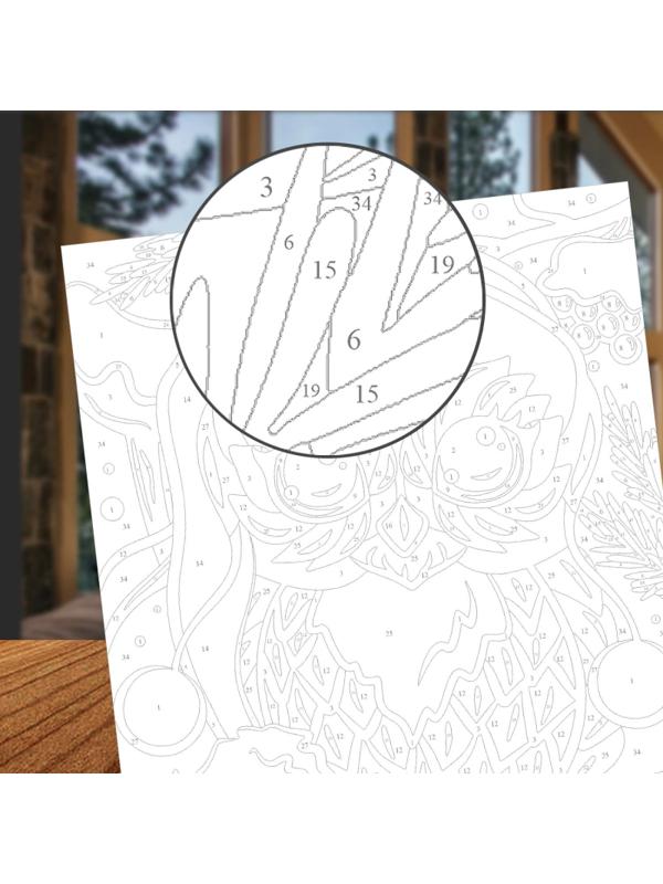 Картина по номерам для малышей Зимняя совушка набор Ркн-064