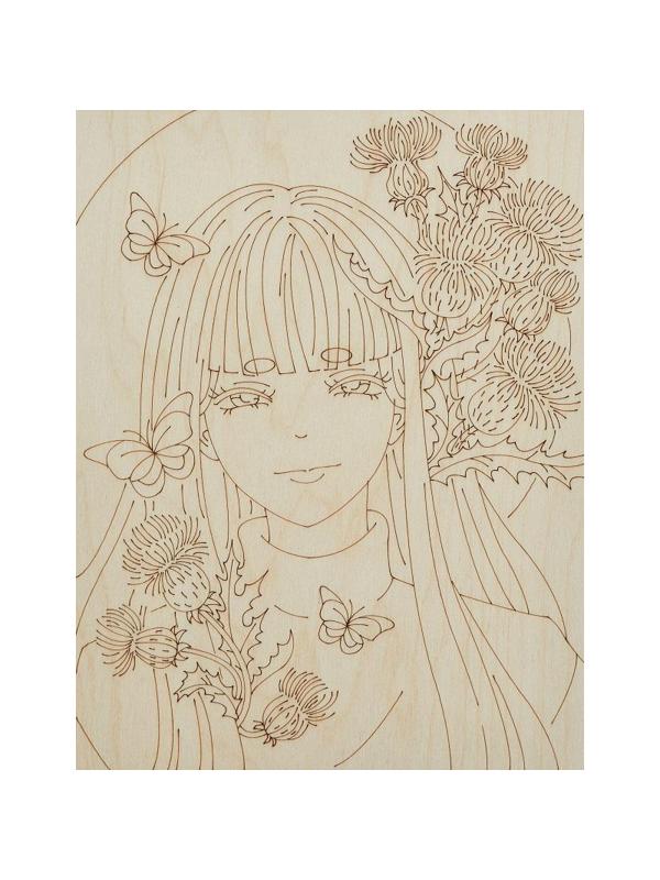 Набор для росписи по дереву Картина Аниме Загадочный взгляд Фр-009