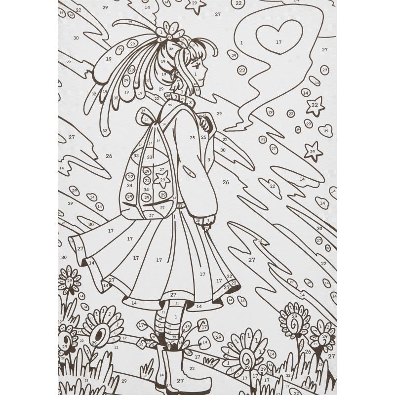 Картина по номерам для малышей АНИМЕ Мысли о любви набор Ркн-111