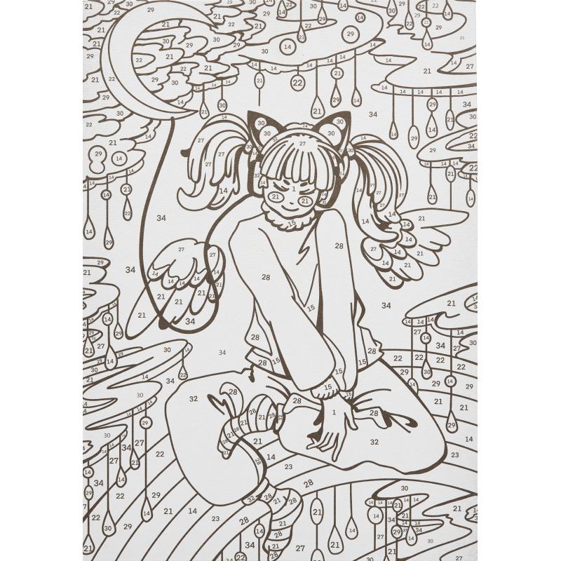 Картина по номерам для малышей АНИМЕ Лунный блюз набор Ркн-113