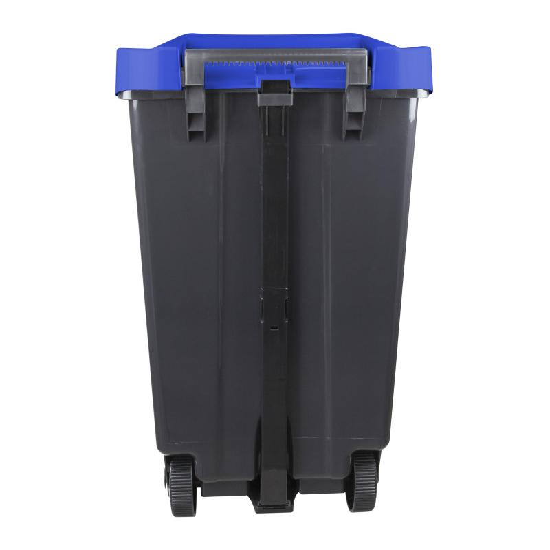 Контейнер-бак мусорный 110 л пластиковый на 2-х колесах с крышкой, синий
