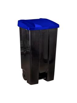 Контейнер-бак мусорный 110 л пластиковый на 2-х колесах с крышкой, синий