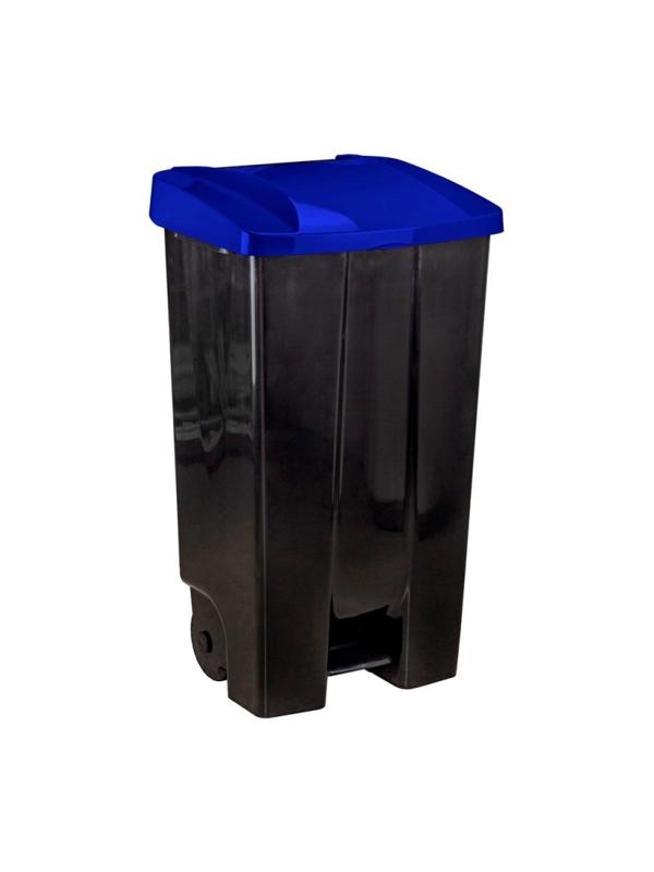 Контейнер-бак мусорный 110 л пластиковый на 2-х колесах с крышкой, синий