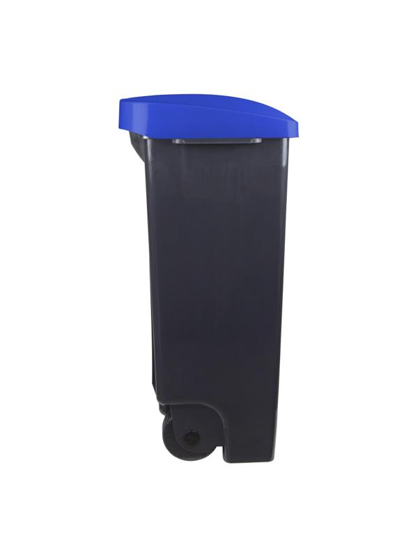 Контейнер-бак мусорный 110 л пластиковый на 2-х колесах с крышкой, синий