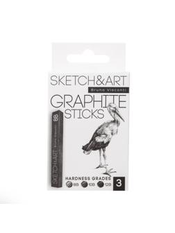 Графит прессованный SKETCH&ART 8B,10B,12B черный 3шт/наб 25-004