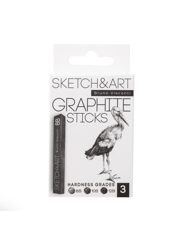 Графит прессованный SKETCH&ART 8B,10B,12B черный 3шт/наб 25-004