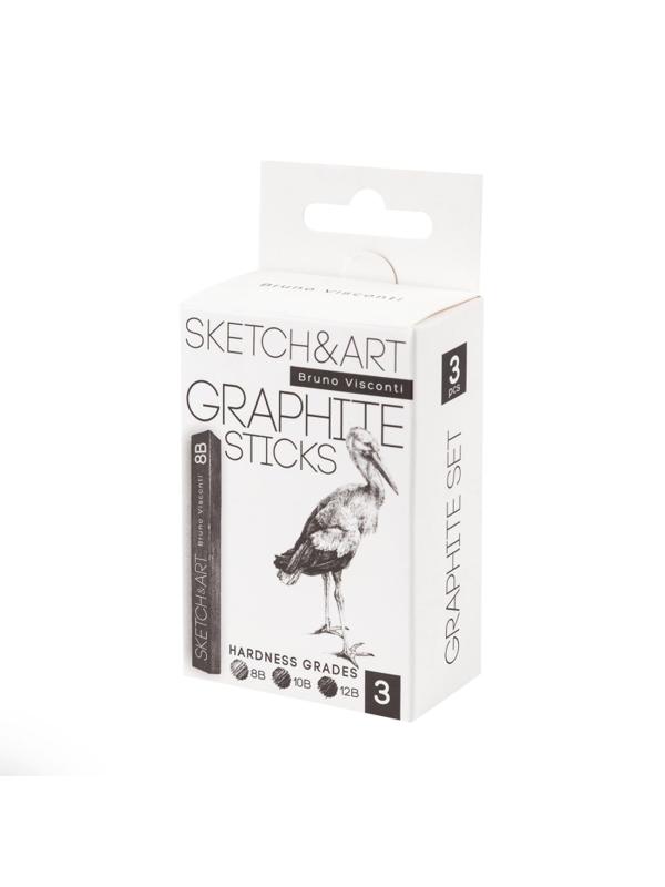 Графит прессованный SKETCH&ART 8B,10B,12B черный 3шт/наб 25-004