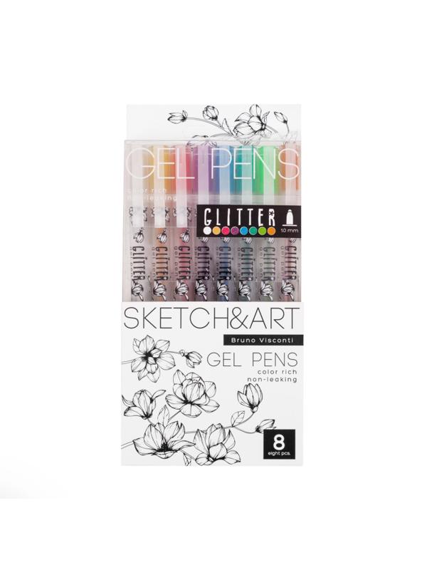 Набор гелевых ручек SKETCH&ART Uni Write.GLITTER 1мм, блестки, 8цв 20-0309