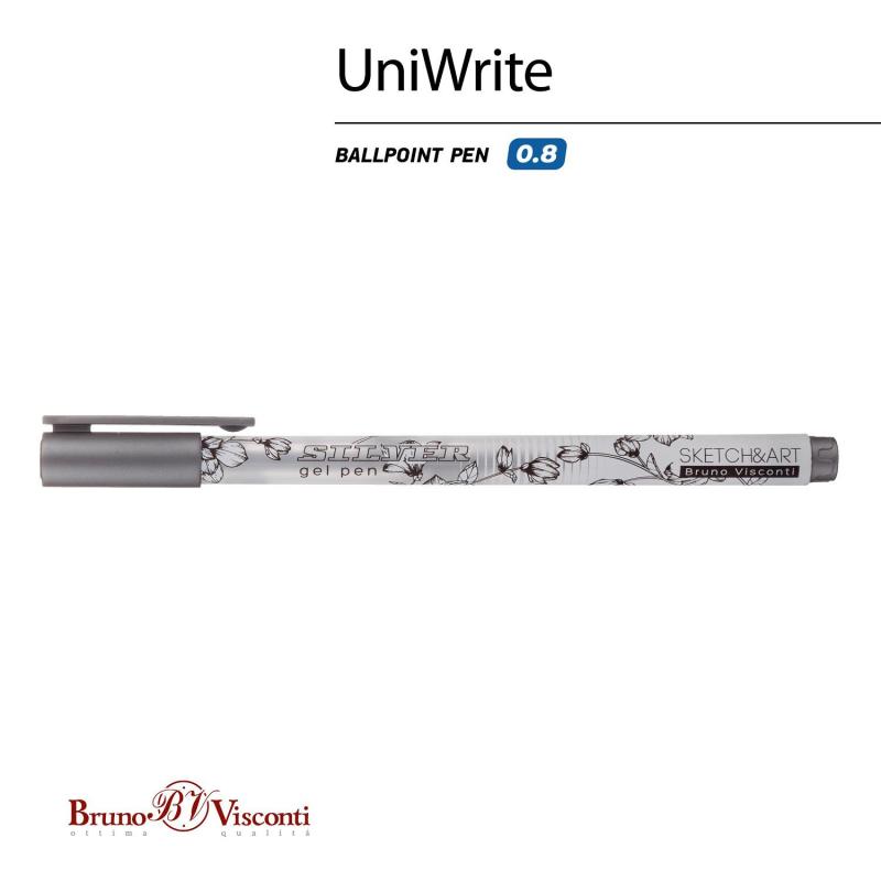 Ручка гелевая SKETCH&ARTUniWrite.SILVER 0,8мм СЕРЕБРЯНАЯ 20-0312/01
