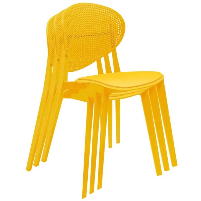 Стул для столовых SHT-S111-P желтый/желтый