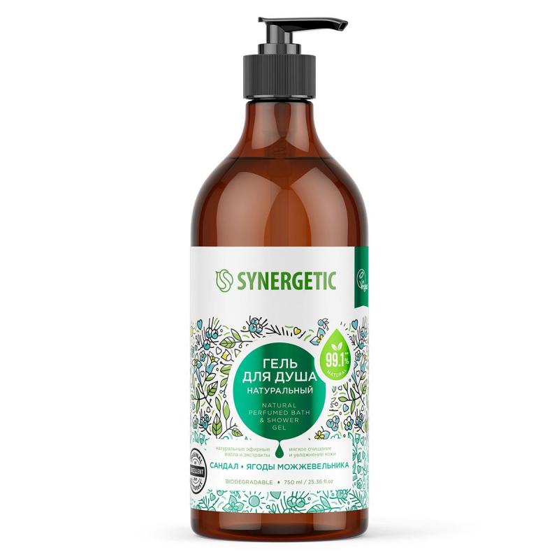 Гель для душа Synergetic Сандал и ягоды можжевельника увлажняющий, 750мл