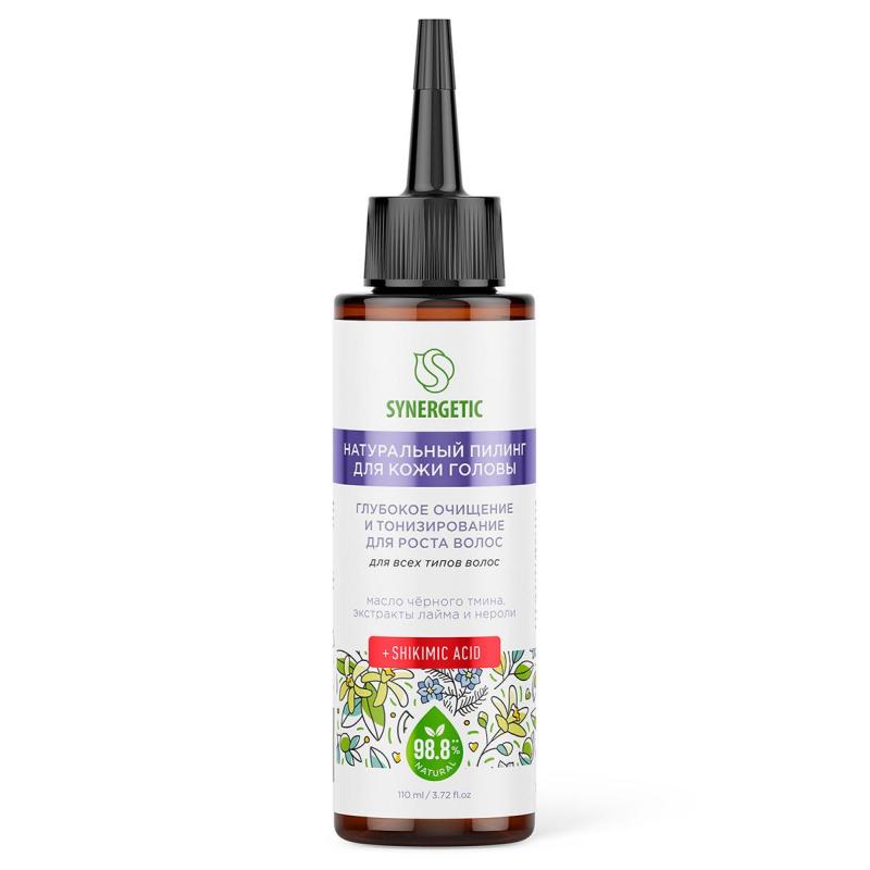 Средство пилинг SYNERGETIC Очищение и тонизирование для роста волос, 110 мл