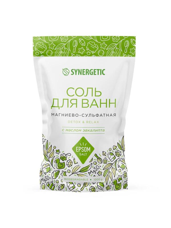 Соль для ванн магниево-сульфатная с маслом эвкалипта, 1000 гр