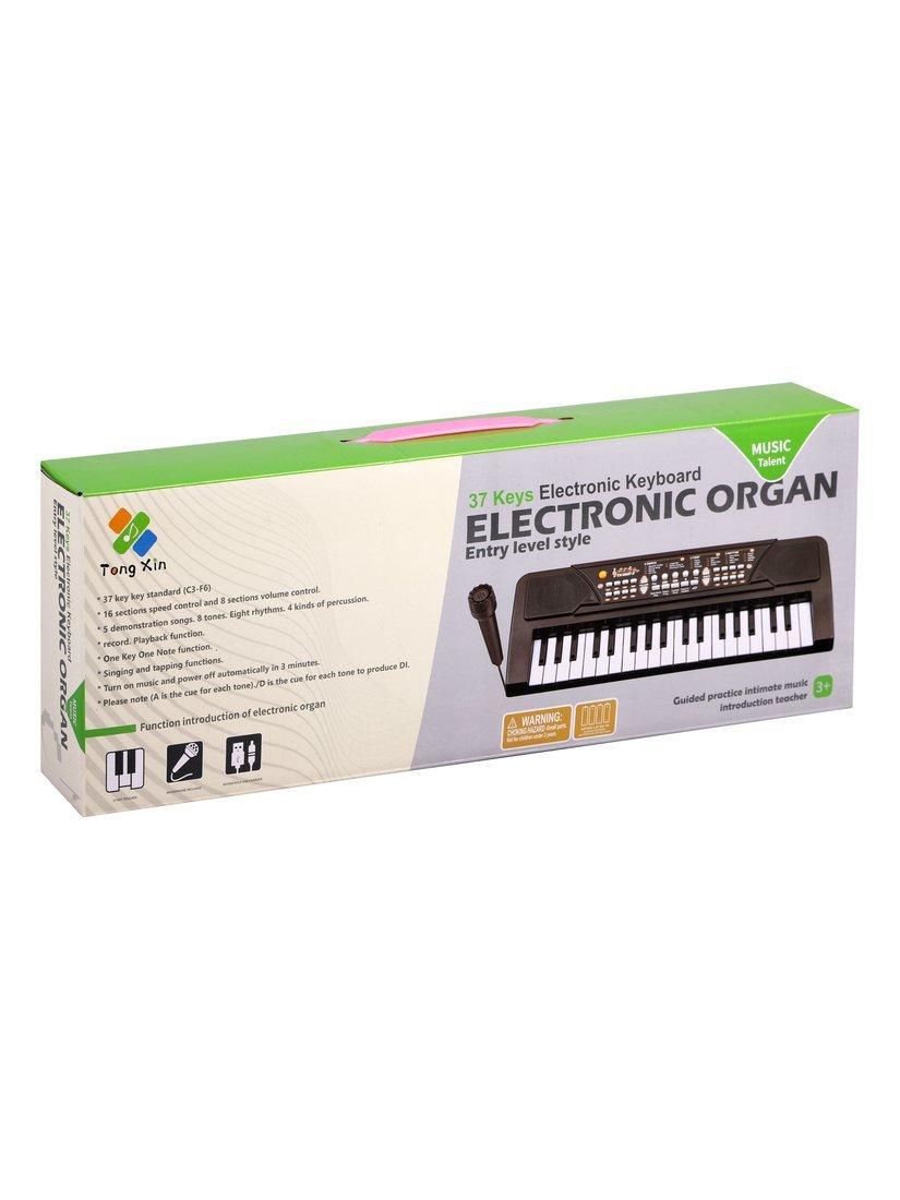 Музыкальный инструмент: Синтезатор, звук, 37 клавиш, микрофон, USB кабель, эл.
пит. ААх4 не вх. в комплект, коробка