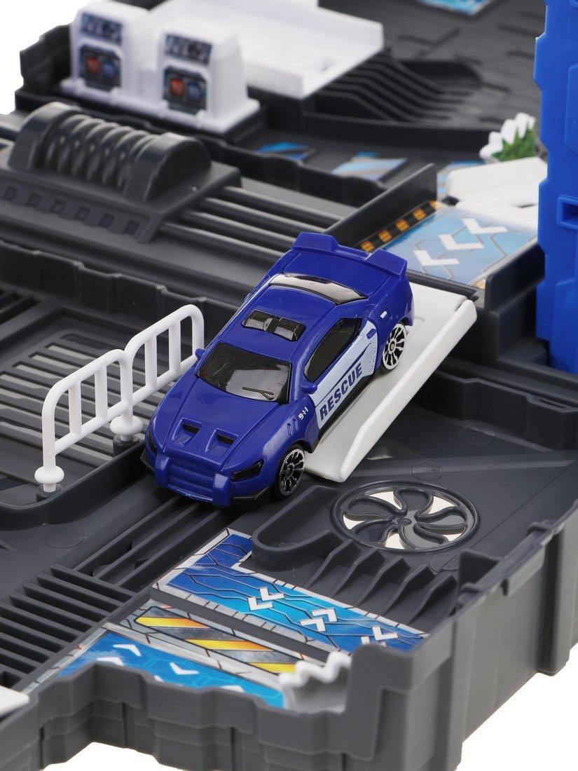 Игровой набор Паркинг, в комплекте: деталей 7шт., транспорт 2шт., наклейка,
чемодан