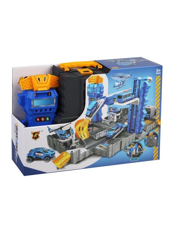 Игровой набор Паркинг, в комплекте: деталей 7шт., транспорт 2шт., наклейка,
чемодан