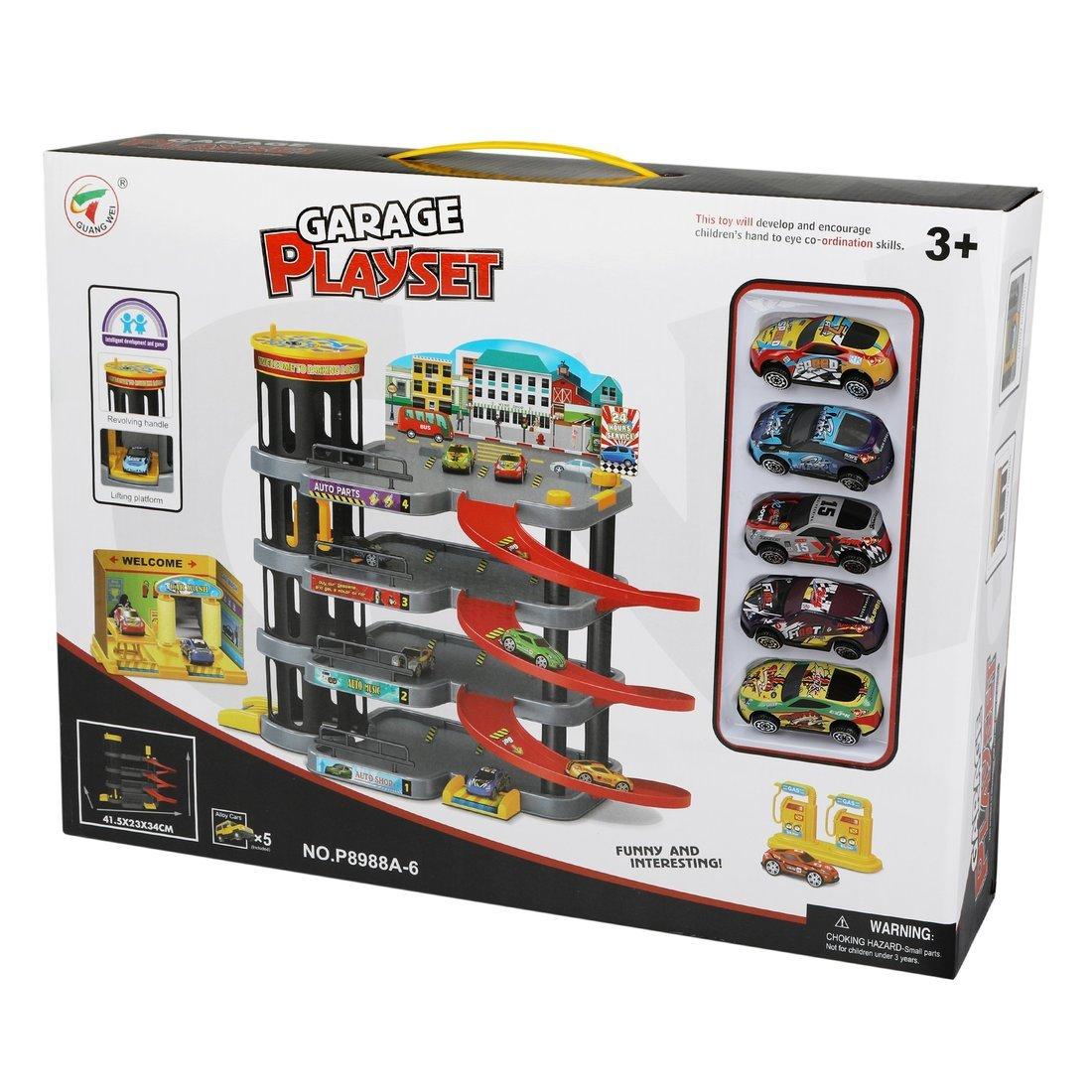 Игровой набор Паркинг, в комплекте машины 5шт, деталей 28шт, наклейка, коробка