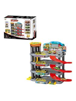 Игровой набор Паркинг, в комплекте машины 5шт, деталей 28шт, наклейка, коробка