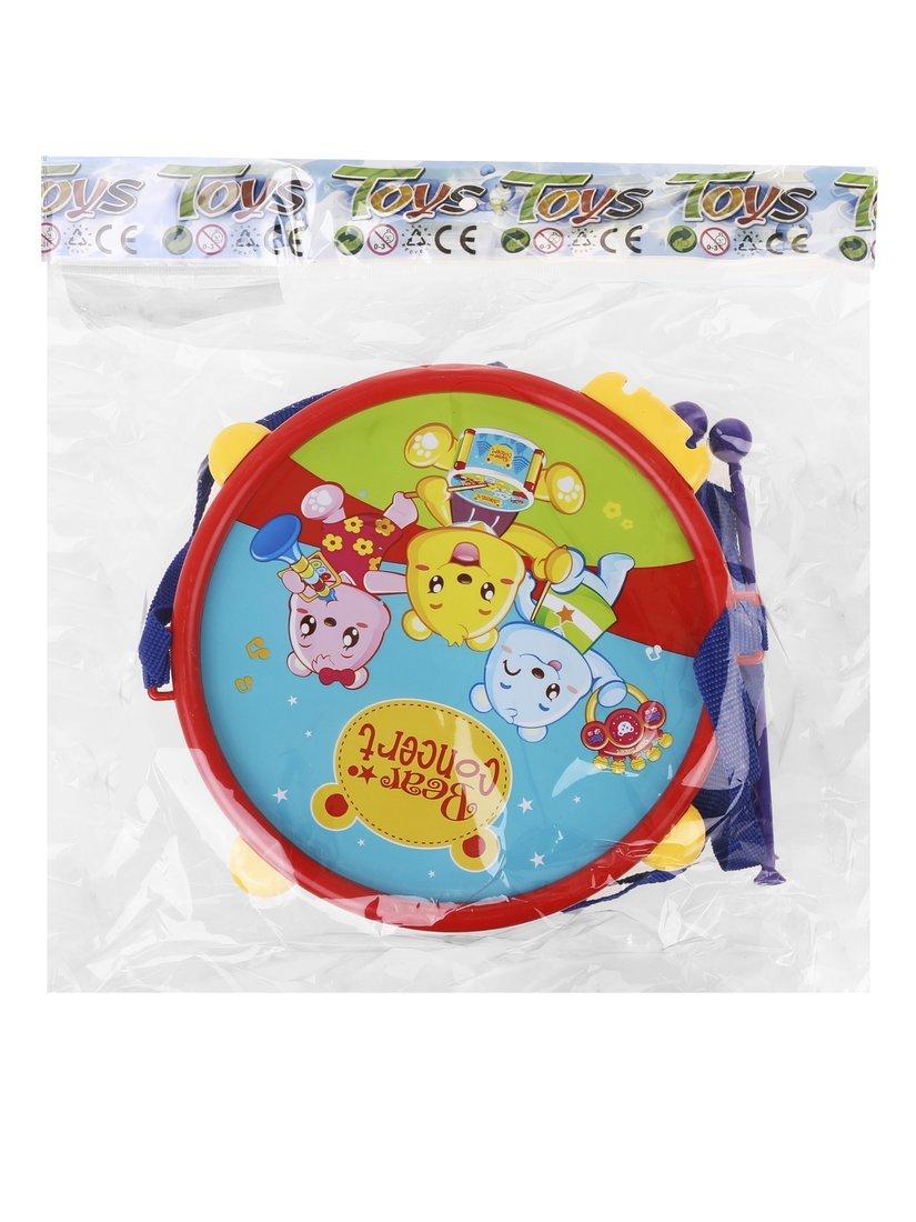 Музыкальная игрушка барабан, 2 палочки, в ассорт.,пакет