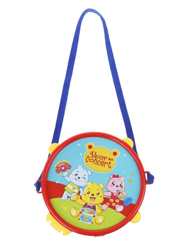 Музыкальная игрушка барабан, 2 палочки, в ассорт.,пакет