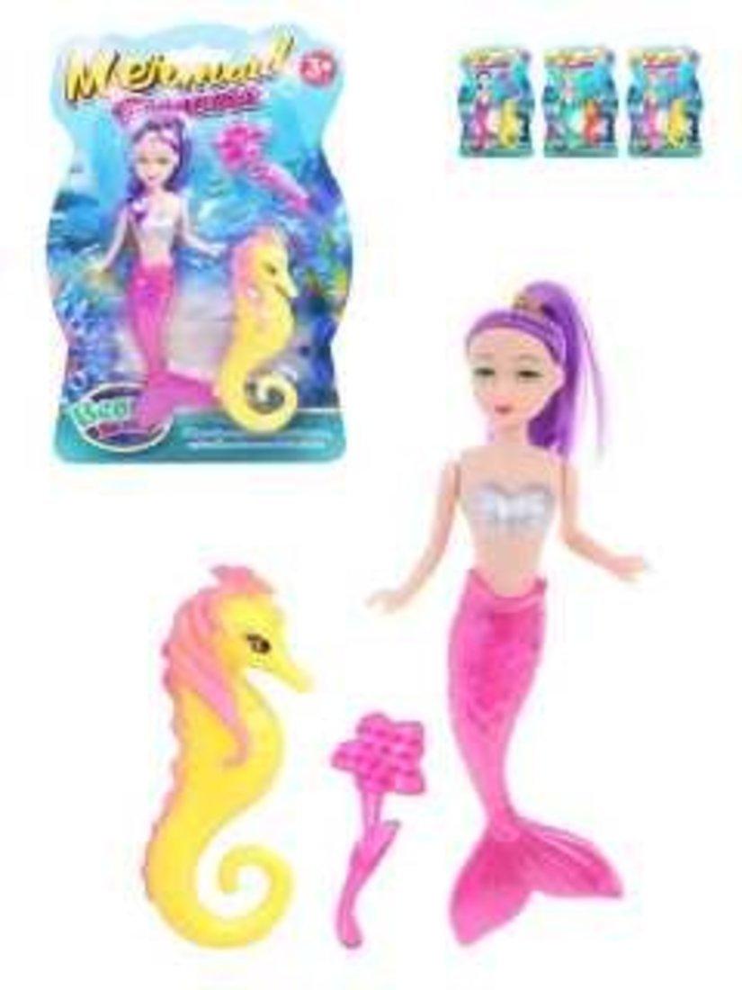 ДЕФЕКТ УПАКОВКИ Игр. наб. Красотка, в компл. кукла-русалка 12см., предм. 2шт.
в ассорт., блистер