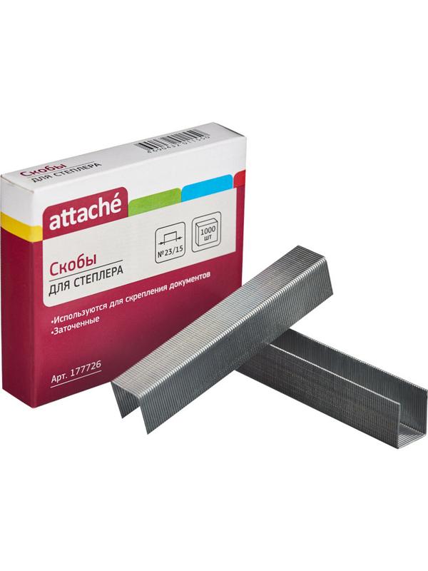 Скобы для степлера N23/15 ATTACHE оцинкованные (100-130 лист) 1000 шт в уп.