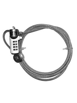 Тросик с замком для ноутбуков, код/замок, Continent, сер, NCL-102