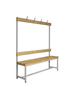 Метал.Мебель К_СК-1В-1500 скамья со спинкой и веш, сосна, 1500х390х1670