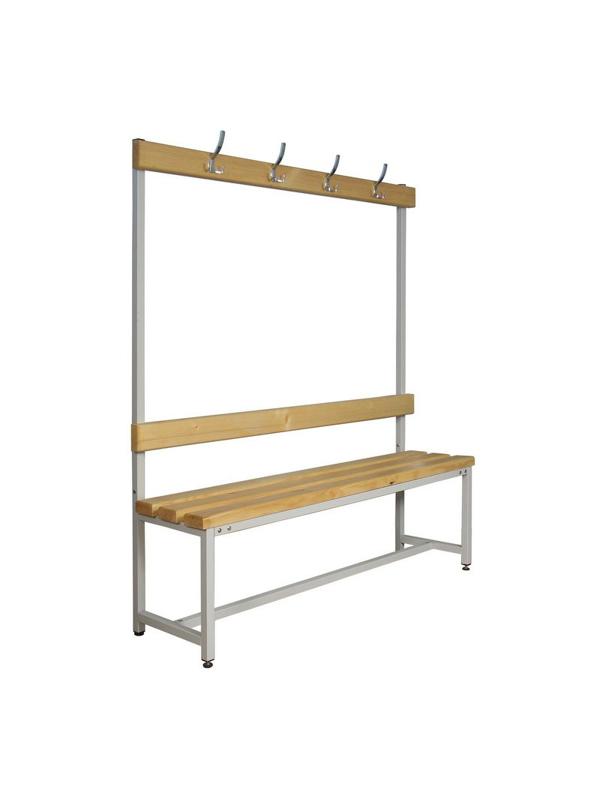 Метал.Мебель К_СК-1В-1500 скамья со спинкой и веш, сосна, 1500х390х1670