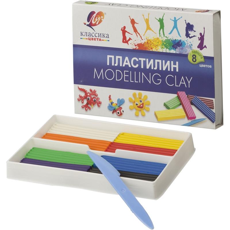 Пластилин Луч Классика 8цв 160гр со стеком