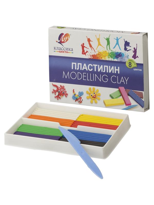 Пластилин Луч Классика 8цв 160гр со стеком