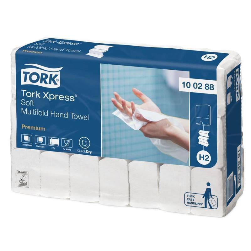 Полотенца бумажные д/держ.Tork Н2 Premium 2сл.110л*21пач/уп 100288