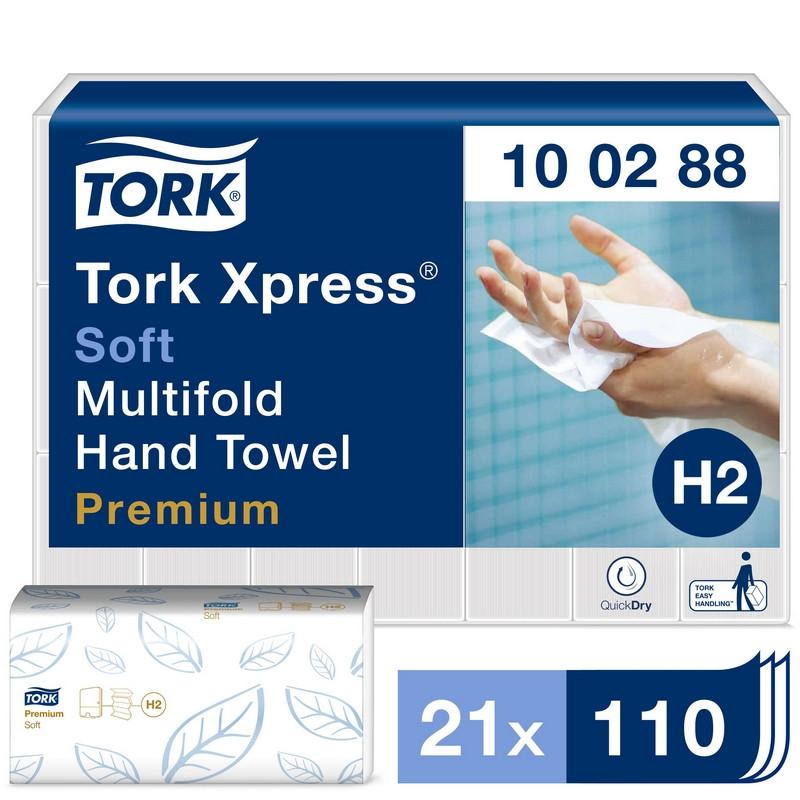 Полотенца бумажные д/держ.Tork Н2 Premium 2сл.110л*21пач/уп 100288