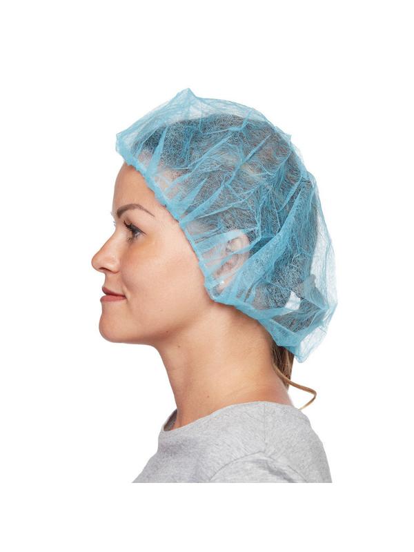 Шапочка берет н/с неткан. голубая Klever 100шт/уп. 1000шт/кор.