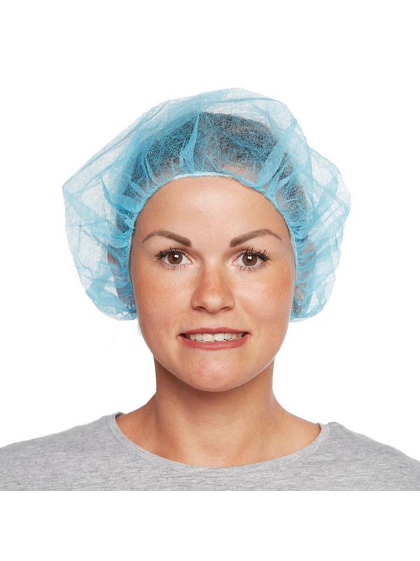 Шапочка берет н/с неткан. голубая Klever 100шт/уп. 1000шт/кор.