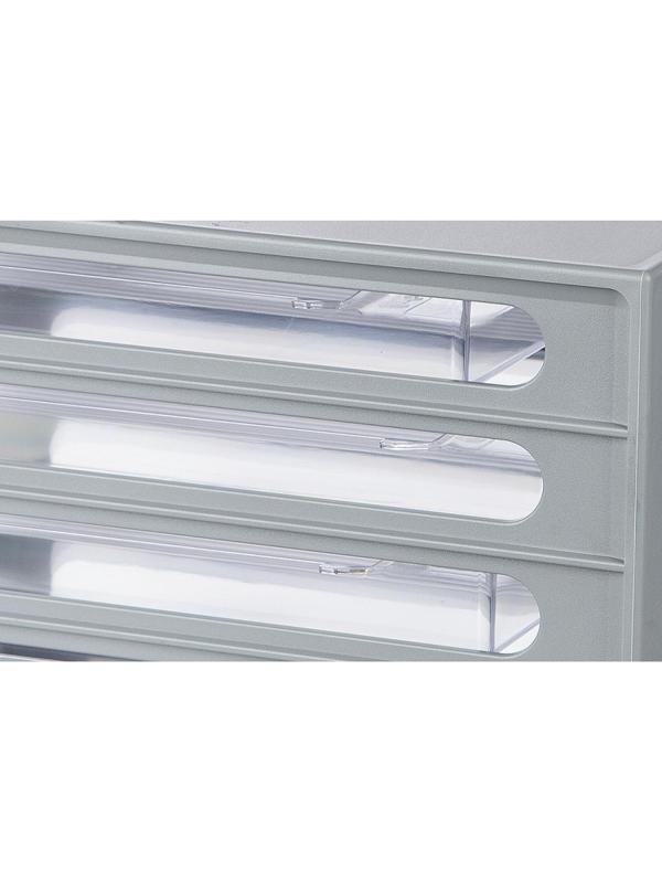 Бокс с выдвижными лотками Стамм, серый 4 прозрачных лотка ВЛ53