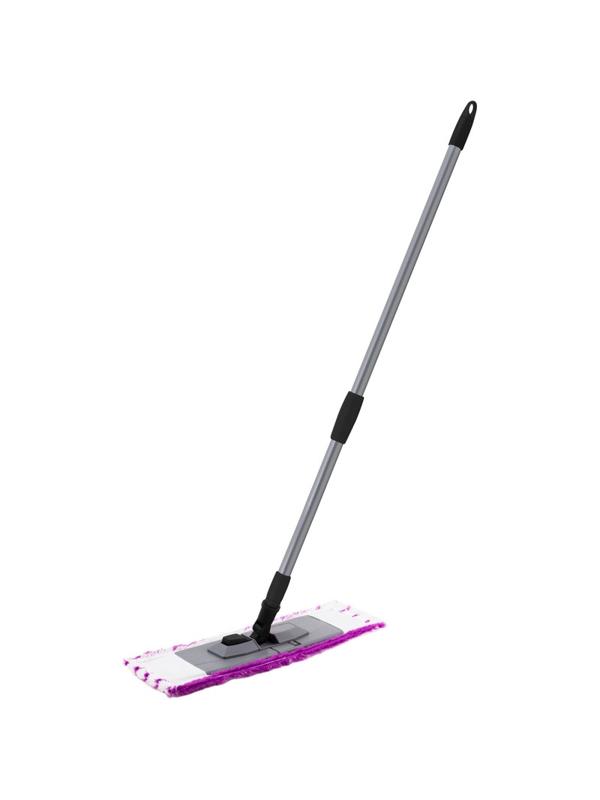 Швабра флаунд пласт 40х11 в сборе с насадк Soft микроф, телескоп.чер SV5102