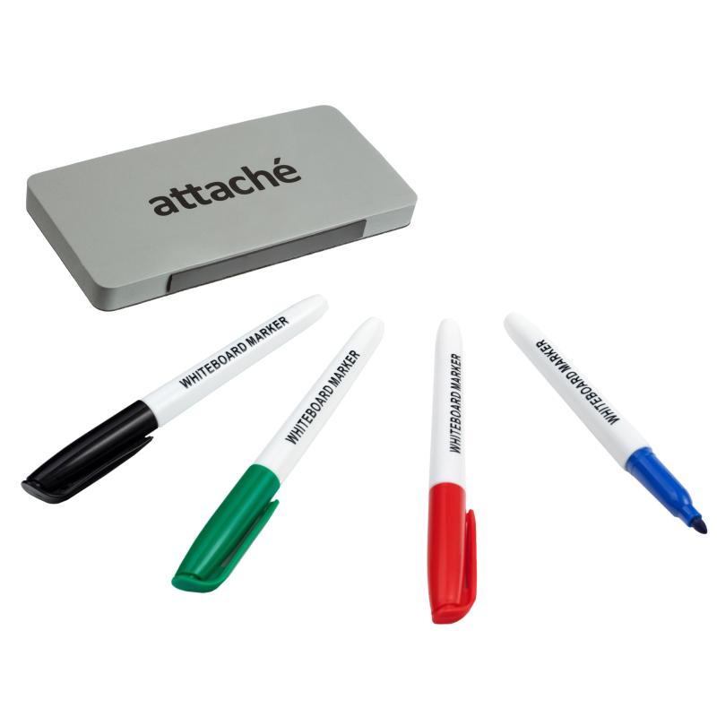 Набор принадлежностей для магнитно-маркерных досок Attache(губка,4 маркера)