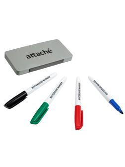 Набор принадлежностей для магнитно-маркерных досок Attache(губка,4 маркера)